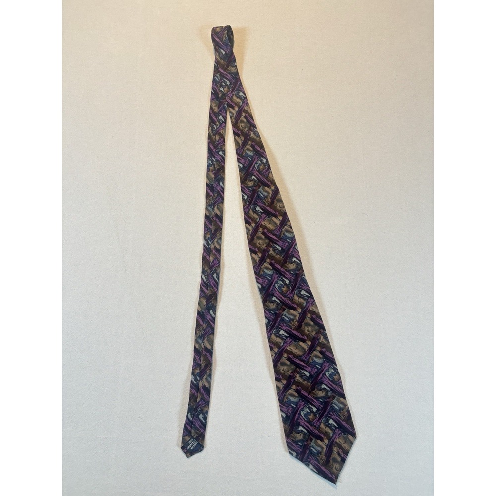 J Garcia Collector's Edition Silk Tie Purple Abstract Art Pattern Men's Neckwear